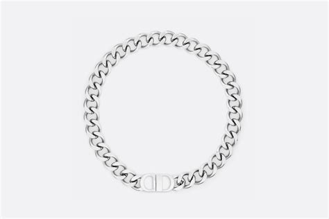 dior cuban chain|CD Icon Chain Link Necklace Silver.